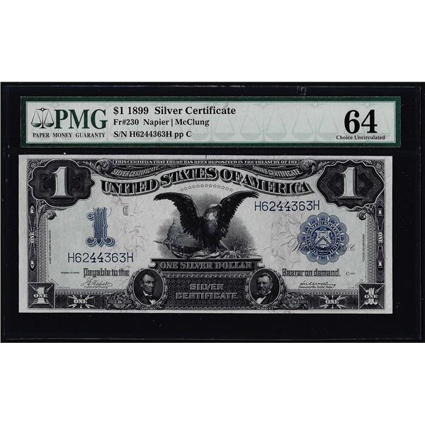 1899 $1 Black Eagle Silver Certificate Note Fr.230 PMG Choice Uncirculated 64