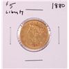 Image 1 : 1880 $5 Liberty Head Half Eagle Gold Coin