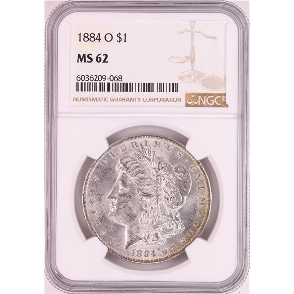 1884-O $1 Morgan Silver Dollar Coin NGC MS62 Nice Toning
