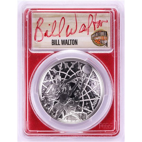 2020-P $1 Basketball HOF Silver Dollar Coin PCGS PR70DCAM Bill Walton Signature FDOI