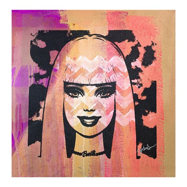 Gail Rodgers "Bazooka Joe" Original Mixed Media On Canvas