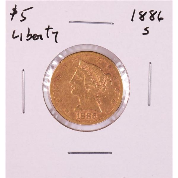 1886-S $5 Liberty Head Half Eagle Gold Coin