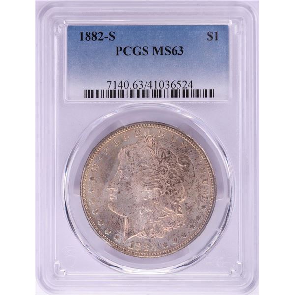 1882-S $1 Morgan Silver Dollar Coin PCGS MS63