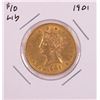 Image 1 : 1901 $10 Liberty Head Eagle Gold Coin