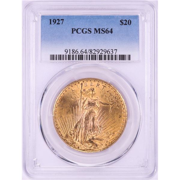 1927 $20 St. Gaudens Double Eagle Gold Coin PCGS MS64