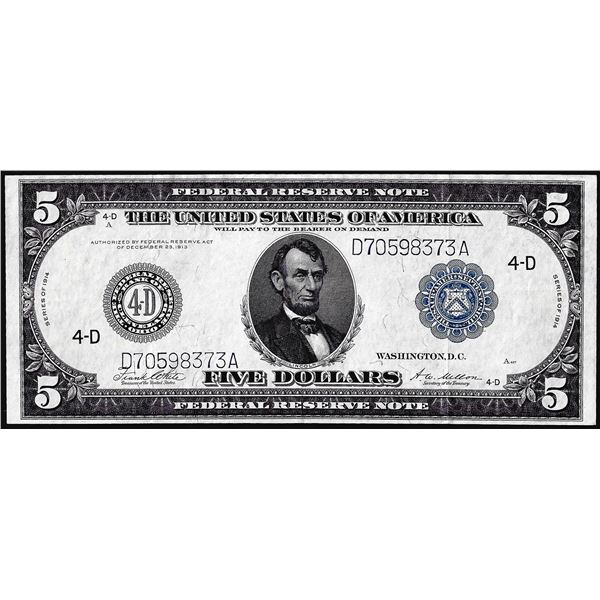 1914 $5 Federal Reserve Note Cleveland