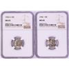 Image 1 : Lot of 1955 & 1955-S Roosevelt Dime Coins NGC MS65