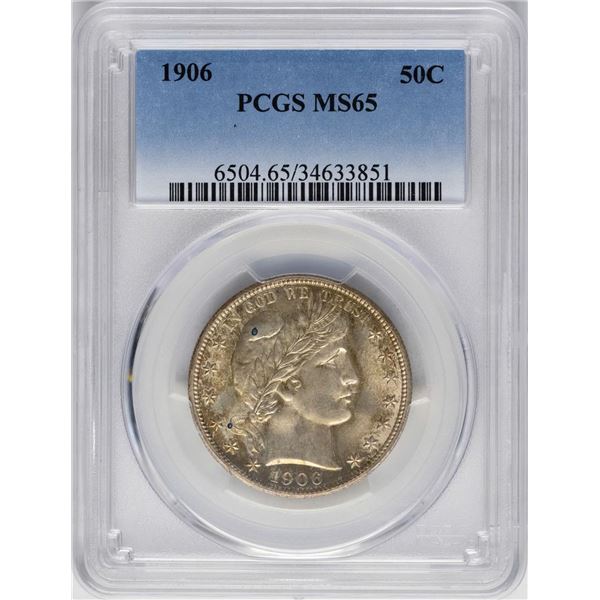 1906 Barber Half Dollar Coin PCGS MS65