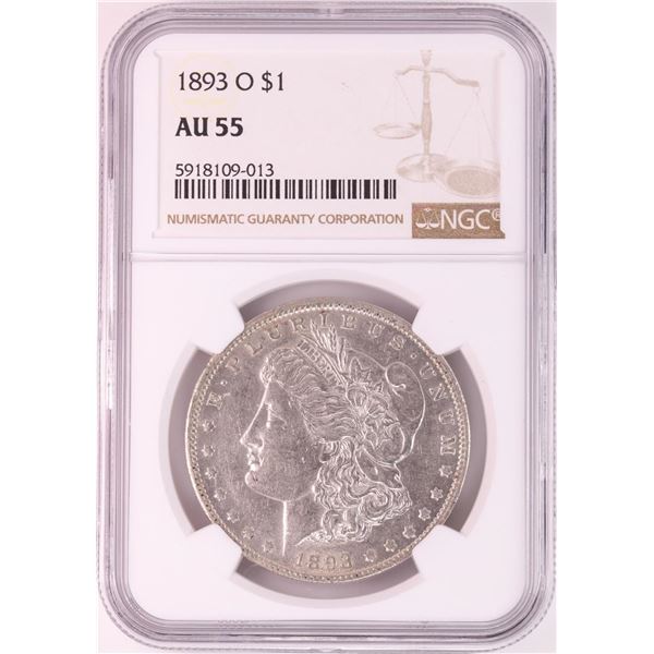 1893-O $1 Morgan Silver Dollar Coin NGC AU55