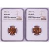 Image 1 : Lot of 1956 & 1956-D Lincoln Wheat Cent Coins NGC MS66RD