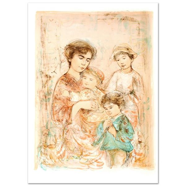 Edna Hibel (1917-2014)  Lotte and Her Children  Limited Edition Lithograph