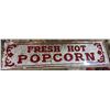 Image 1 : Painted Glass Popcorn Sign.-  57" x 15" | 10lb