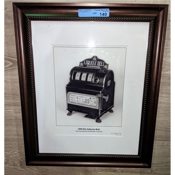 1898 FEY Liberty Bell Slot Machine Framed Picture - 20"x24"