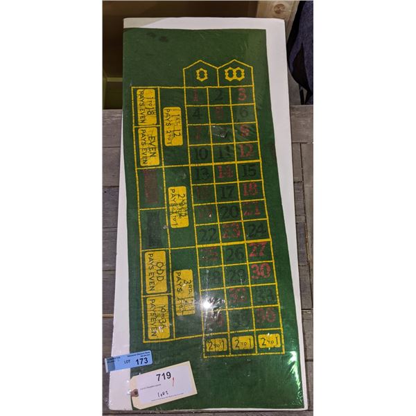 Small original traveling gambler roulette table felt