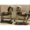 Image 1 : Two wooden carved horses - 32" H