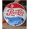 Image 1 : Vintage Pepsi Cola 5 cents metal sign - 8" diameter