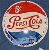 Image 2 : Vintage Pepsi Cola 5 cents metal sign - 8" diameter
