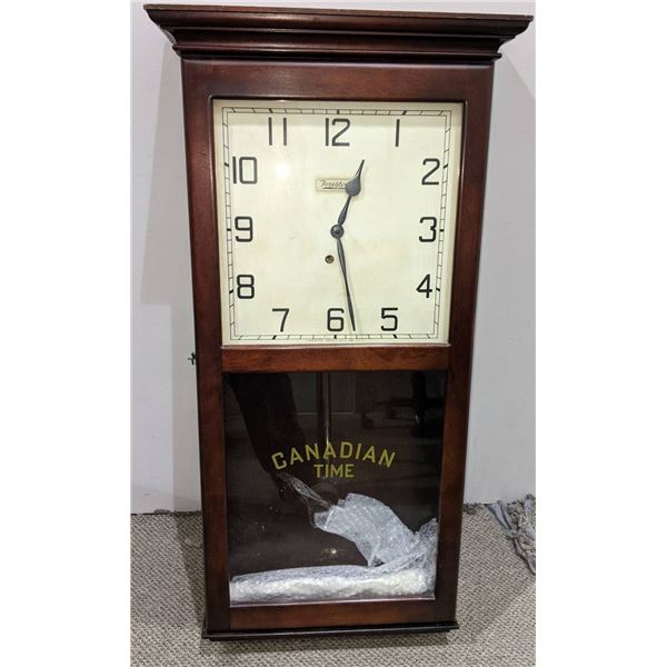 "Canadian Time" 8 day Wall-Clock - 36" H x 18" W x 5 "D