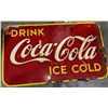 Image 1 : Vintage Coca Cola Ice Cold Metal Sign - 59" L x 35" H