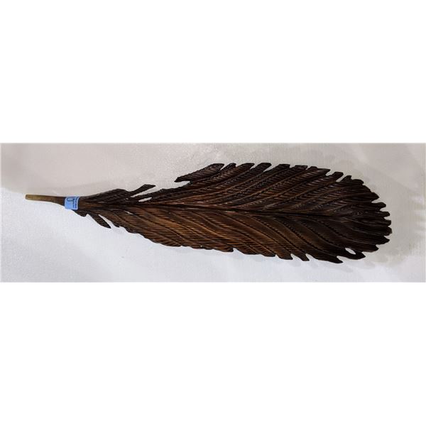 Feather Carving by Nuxalk carver Dean Mecham approx. 25" inches