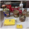 Image 1 : A large lot of vintage tins including blue ribbon baking powder, BeeHive Corn Syrub and Dill's best