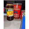 Image 8 : A large lot of vintage tins including blue ribbon baking powder, BeeHive Corn Syrub and Dill's best