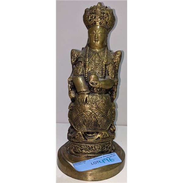 1940s Brass  Asian Statue (Approx. 13"H x 5"W)