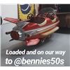 Image 2 : 1960s Atomic Modern Carnival Chain Ride Space Rocket  - Original - RED