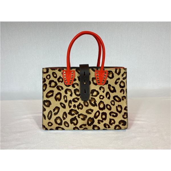 LARGE STRUCTURED LEOPARD PRINT TOTE BAG