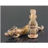 Image 1 : Chinese Archaistic Hardstone Carved Dragon and Man