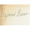 Image 2 : Raymond Brown 1908-1965 American Autograph