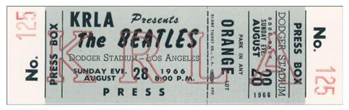 1966 Beatles Shea Stadium Unused Ticket - High Grade 1966 Beatles Shea Stadium Unused Ticket - High Grade