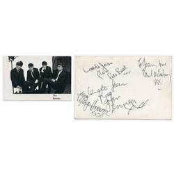 Early Promo Card Signed By The Beatles w Pete Best
