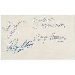 The Beatles Signed Parlophone Records Promo Card
