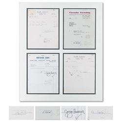 The Beatles Set of Four Signed Receipts (framed)