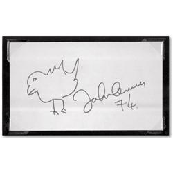 John Lennon Drawing with Signature