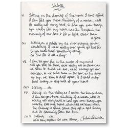 Julian Lennon Handwritten Valotte Lyrics