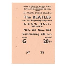The Beatles Irish Concert Ticket Stub