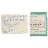 Image 1 : The Beatles Concert Ticket Stub Signed by 3