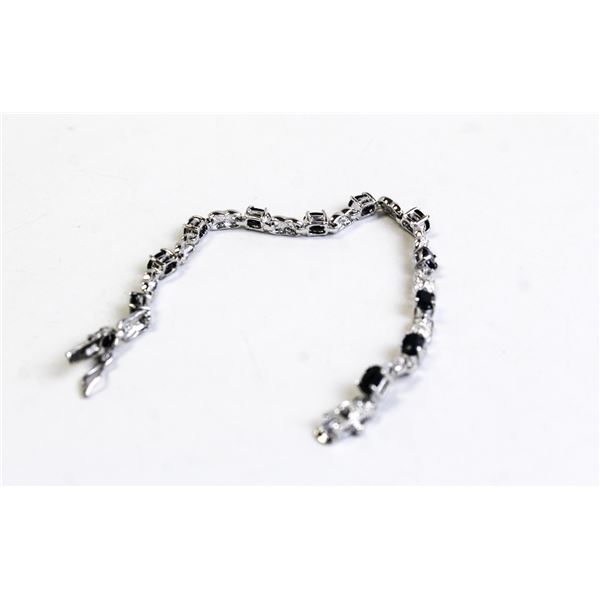 925 SILVER AND ONYX BRACELET 7.5"