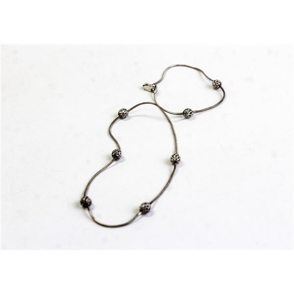 16" 925 SILVER SNAKE CHAIN WITH DECORATIVE MESH