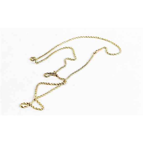 22" 14K YELLOW GOLD ROPE CHAIN