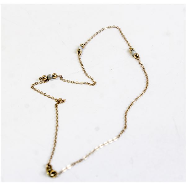15" 10K GOLD NECKLACE WITH WHITE STONE DETAIL