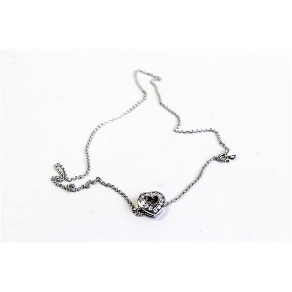 18" 925 SILVER NECKLACE WITH HEART PENDANT