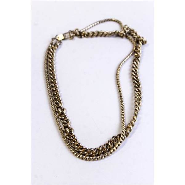 DOUBLE STRAND GOLD TONE NECKLACE