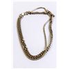 Image 1 : DOUBLE STRAND GOLD TONE NECKLACE
