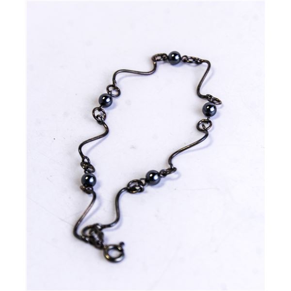 7.5" 925 SILVER BRACELET WITH BEADS