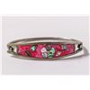 Image 1 : MEXICAN SILVER BRACELET WITH PINK INLAY