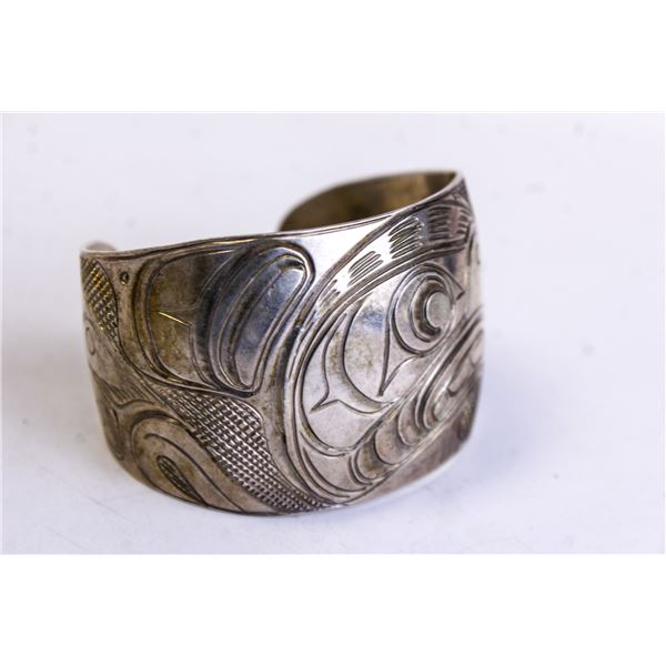 SILVER HAIDA INDIGENOUS EAGLE BRACELET