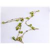 Image 1 : GOLD TONE TEIST NECKLACE WITH GREEN DROP BEADS